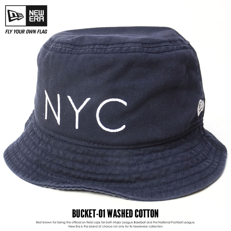 New Era ニューエラ バケットハット Bucket 01 Nyc ネイビー ホワイト