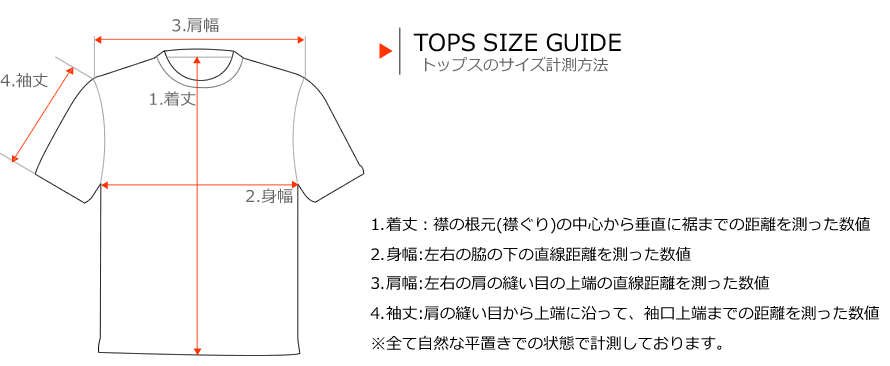 トップスのサイズ計測方法